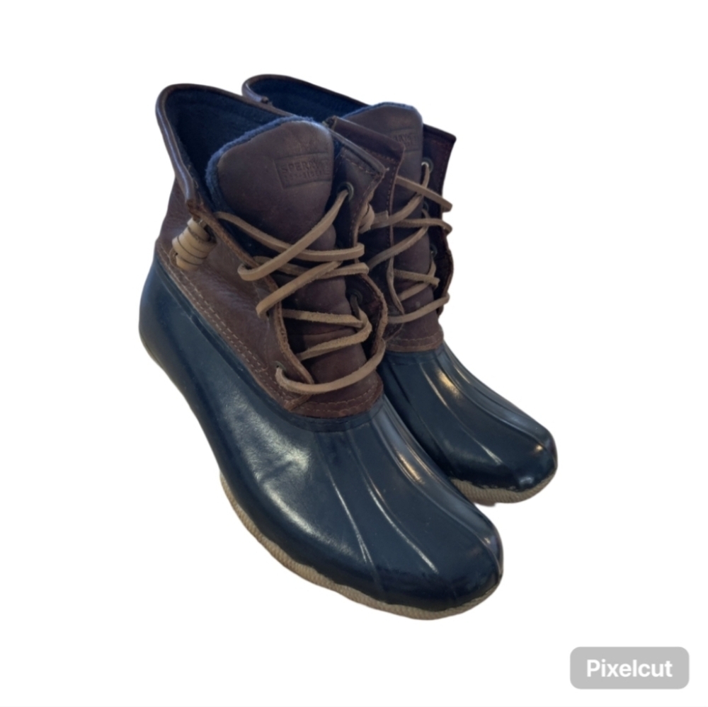 Sperry Duck Boots - Navy and Brown Women's 7